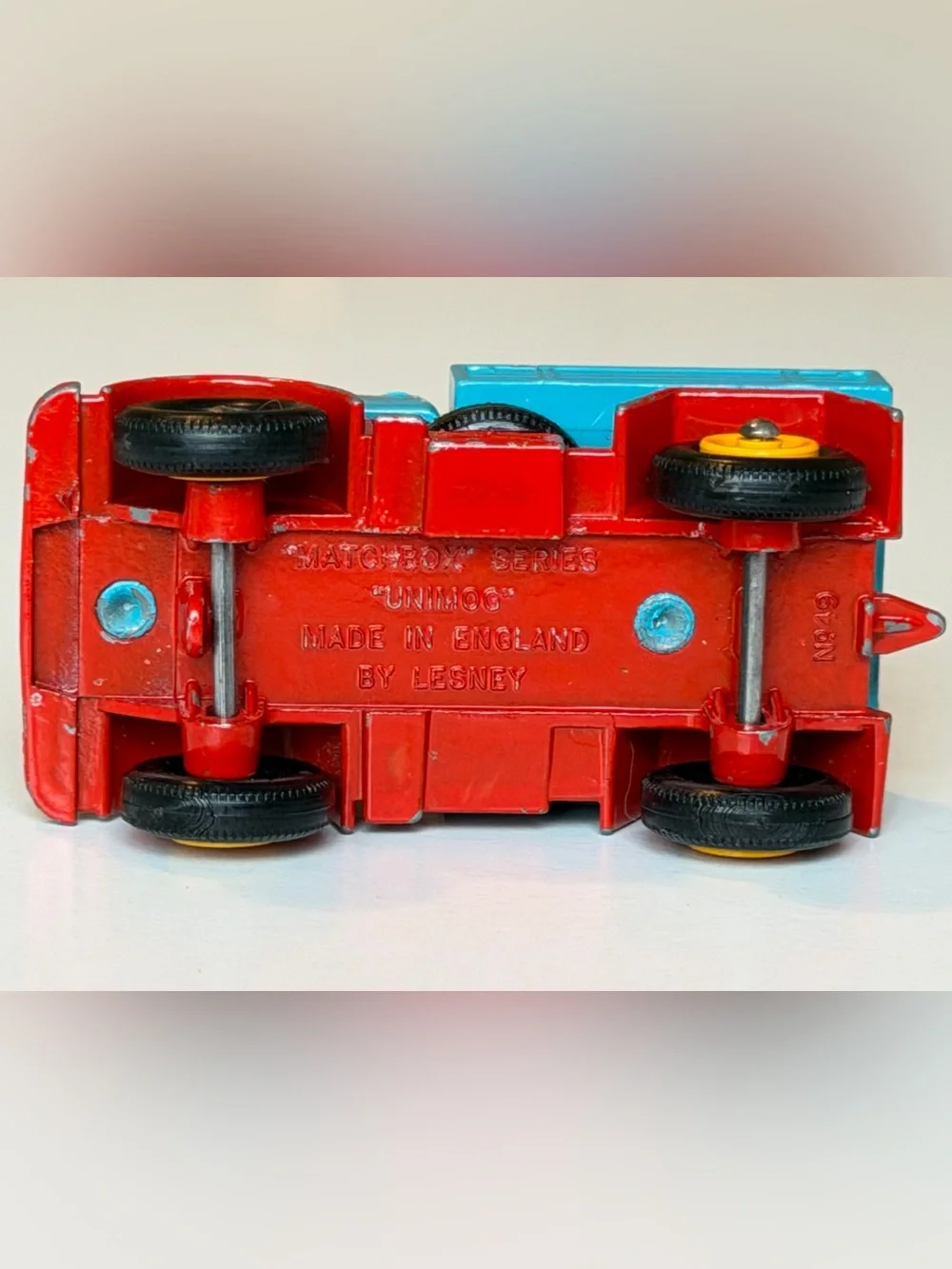 Vintage Matchbox Lesney No. 49 Mercedes Unimog Truck Made in England Blue Red